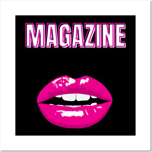 magazine red lips Posters and Art